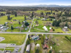 Another overhead view showing the rural neighborhood.