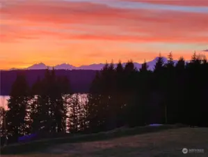 Stunning Liberty Bay & Olympic Mountain Views from Lot 34 at Sunset