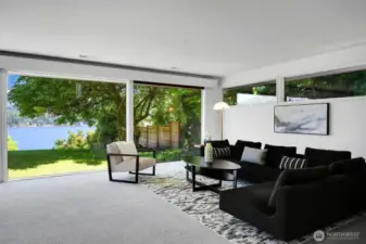 The amazing Family Room has floor to ceiling windows that provide views for days!