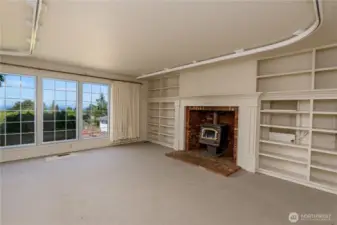 Wood burning fireplace