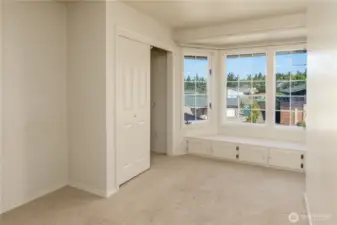 Bedroom with built-in sitting area