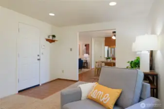 The bonus room flows out to the attached, 2-car garage. Whether going out or returning to your car-no need to unload groceries in the rain.