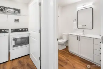 Laundry and full bath across the hall from bedrooms.