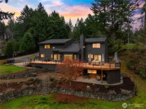 Welcome to Lummi Drive on Fox Island. Beautiful home with over an acre. White oak floors, oversized deck(s), water view, outdoor fireplace, hot tub, fully fenced garden  space. If you want a home with everthing...this is it.