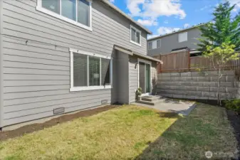 Fully Fenced Backyard with Patio Area