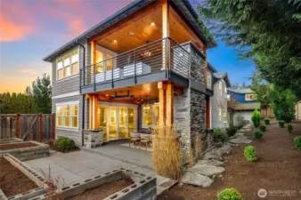 Multiple covered outdoor areas for seamless indoor-outdoor living.