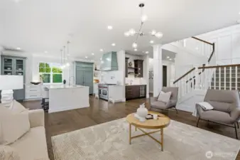 Flowing open floorplan keeps everyone together.