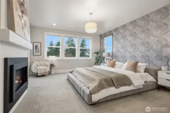 Step into the tranquil primary retreat.