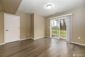 Sliding door to the backyard.