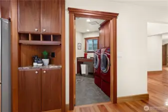 Kitchen to spacious laundry room and 2 car attached garage.