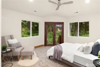 Primary bedroom with private deck