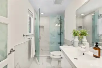 Private, updated en suite bathroom in primary.