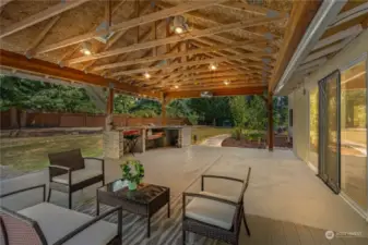 Custom made covered patio, reroofed 3 years ago