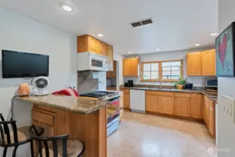 Large kitchen and prep areas