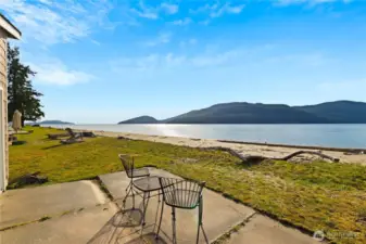 Patio off of cabin.