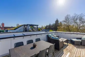 Rooftop deck offers city, mountain and sunset views!