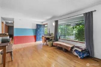Large window allows for natural lighting to flood the home.