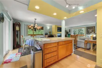 Island for serving and eating bar