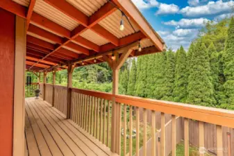 Covered deck for entertaing