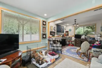 Large window for added light in the family room