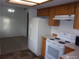 Range/oven, Refrigerator, and dishwasher are included.