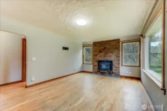 Living room with fireplace