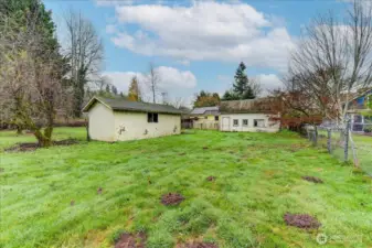 View of the Finished Outbuilding and Barn