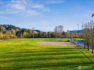plenty of open space to roam and play at the park.  Access to the Cedar River Trail and bike path.