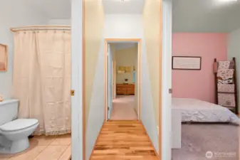 Hallway, Bedroom 2 and Full Bath