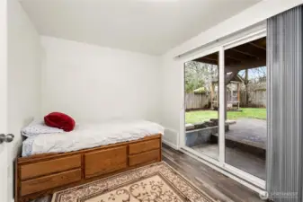 4th bedroom and private patio access. Daylight basement.