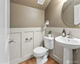 Powder room on main floor.