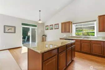 Granite countertops and island