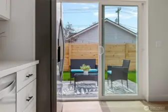 Nice, Southwest exposed patio and yard.
