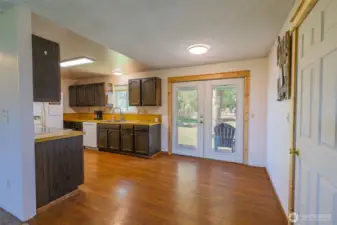 Kitchen across from living rroom, facing west.