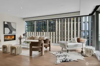 Spacious living room in Unit 1205