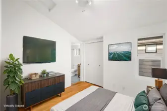 Upper floor guest suite Virtually staged