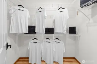 Walk-in closet in primary suite