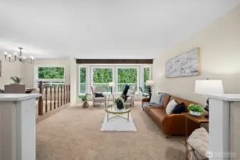 Immediately greeted by a formal living area.