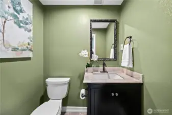 Half bathroom in the flex/bonus room!
