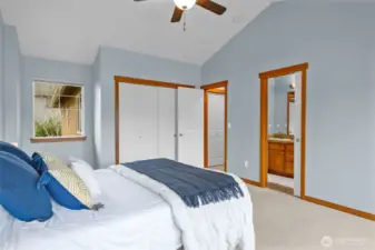 2nd bedroom with a pocket door to full bathroom.