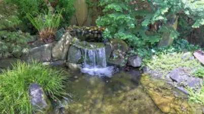 One of three water features on the property.
