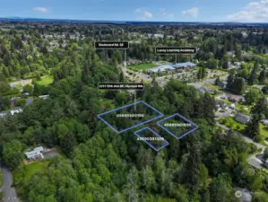 Boulevard Rd give you easy access to Pacific and I-5 as well as Tumwater. Blue property lines are approximate. Buyer to verify to their own satisfaction.
