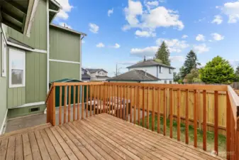 Entertaining deck and new westerly fence line.