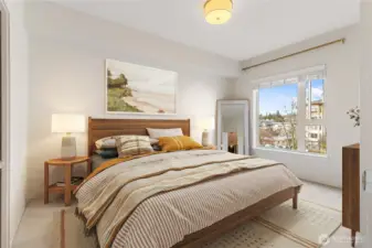 Big window offers lots of natural light.