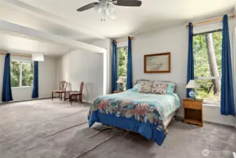 Primary bedroom with sitting area or office room.