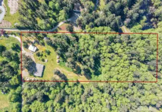 Aerial view of your five acre property.