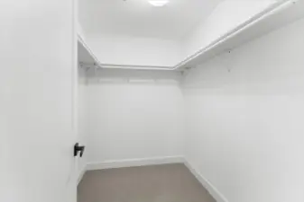 Primary bedroom walk in closet