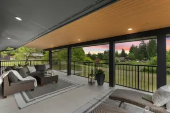 Enjoy beautiful sunsets from your deck while overlooking your beautiful lot and scenery.