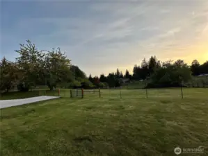 Enjoy the view of the fenced property. Lots of fruit trees, grapes and beautiful sunsets.