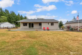 The back of the main house, super sized patio!